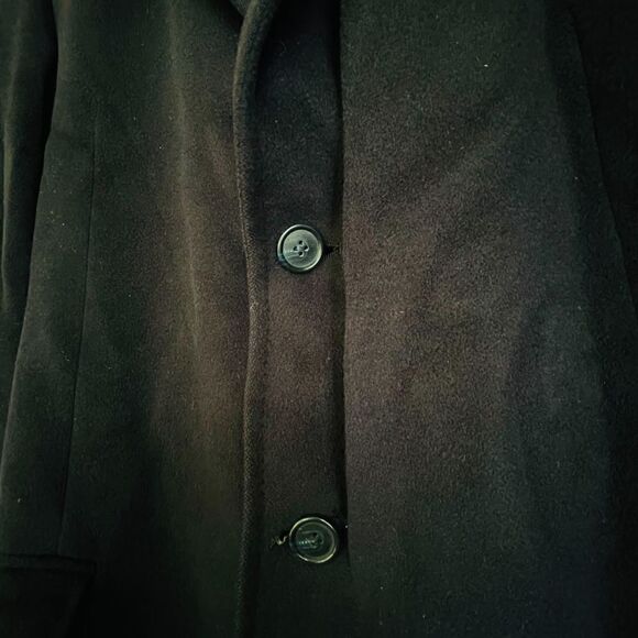 MARK BERMAN & SONS 100% Cashmere Navy Blue Full Length Men’s Winter Coat Jacket - Picture 7 of 14